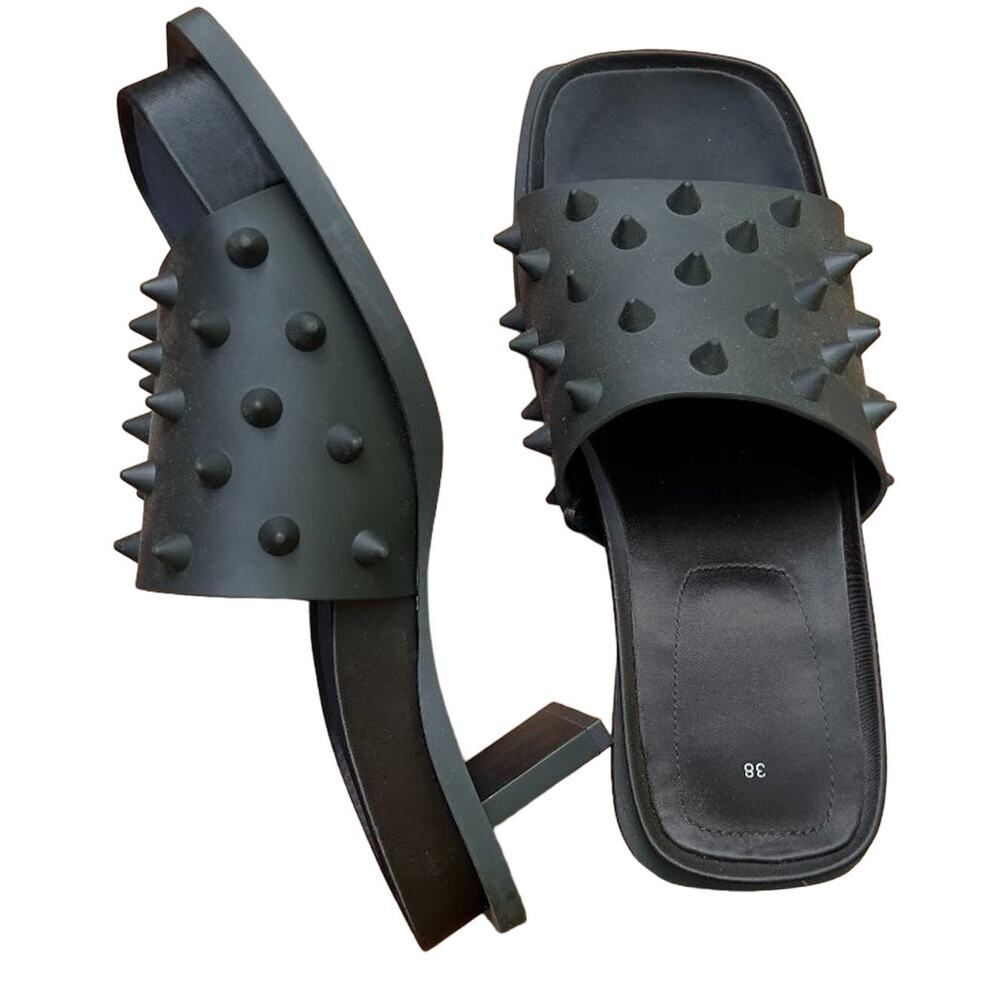 SALE!!!H&M Innovation Cherish Black Studded Mules Size 38